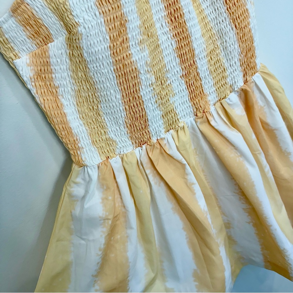 Petal & Pup Yellow and White Striped One-Shoulder Sundress - Picture 4 of 9